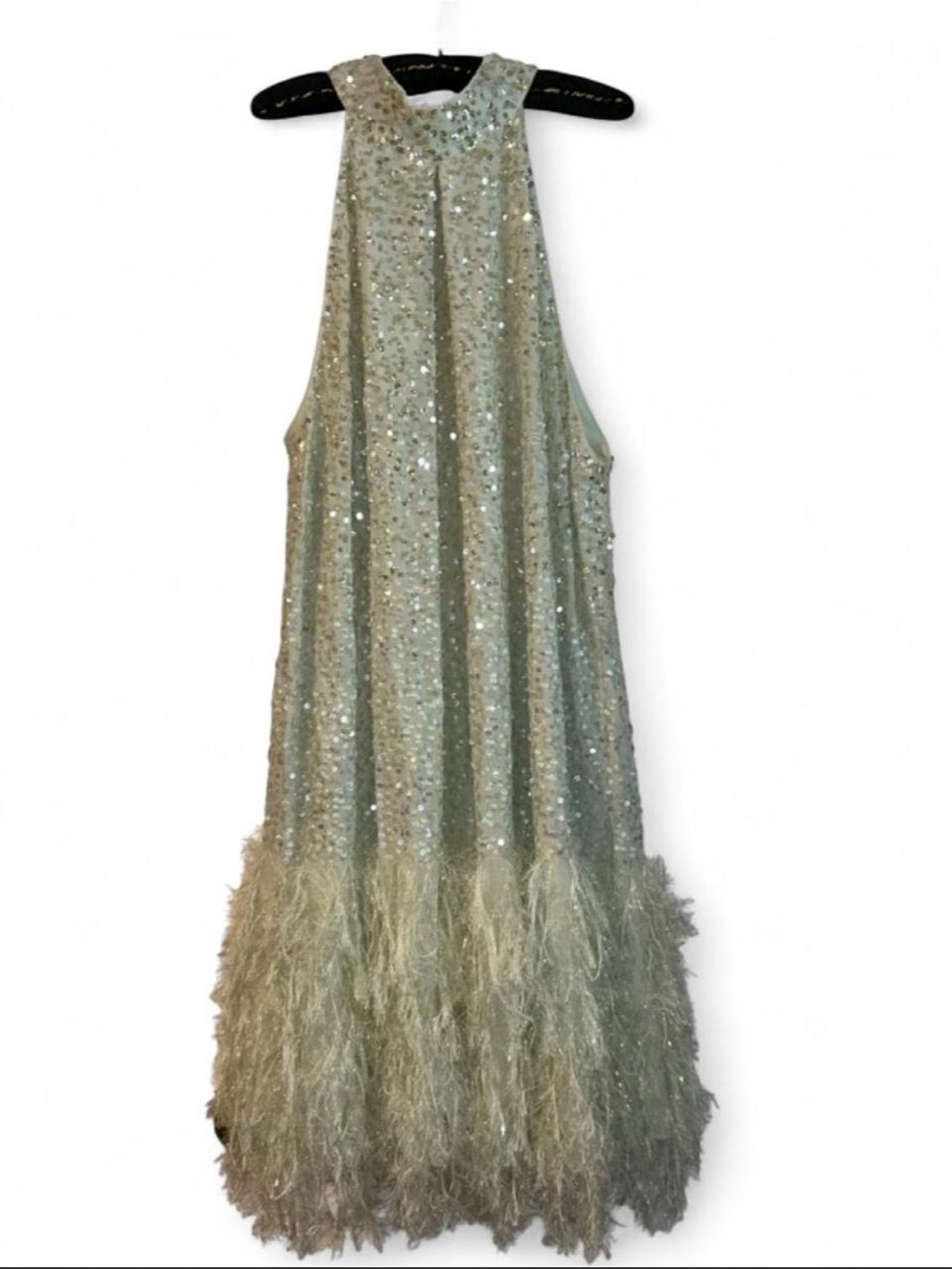 ✨ ASOS EDITION Curve Mint Green Sequin Feather Mini Dress ✨
